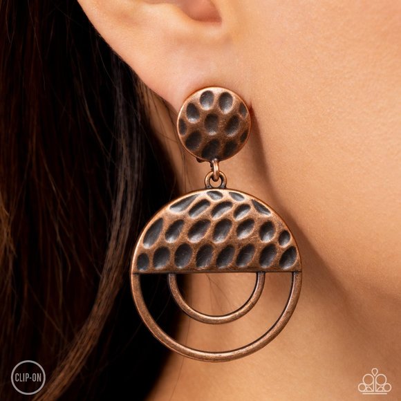 paparazzi Jewelry - ​Southern Souvenir - Copper Clip On Earrings